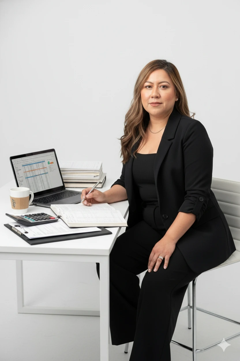 Founder working at desk